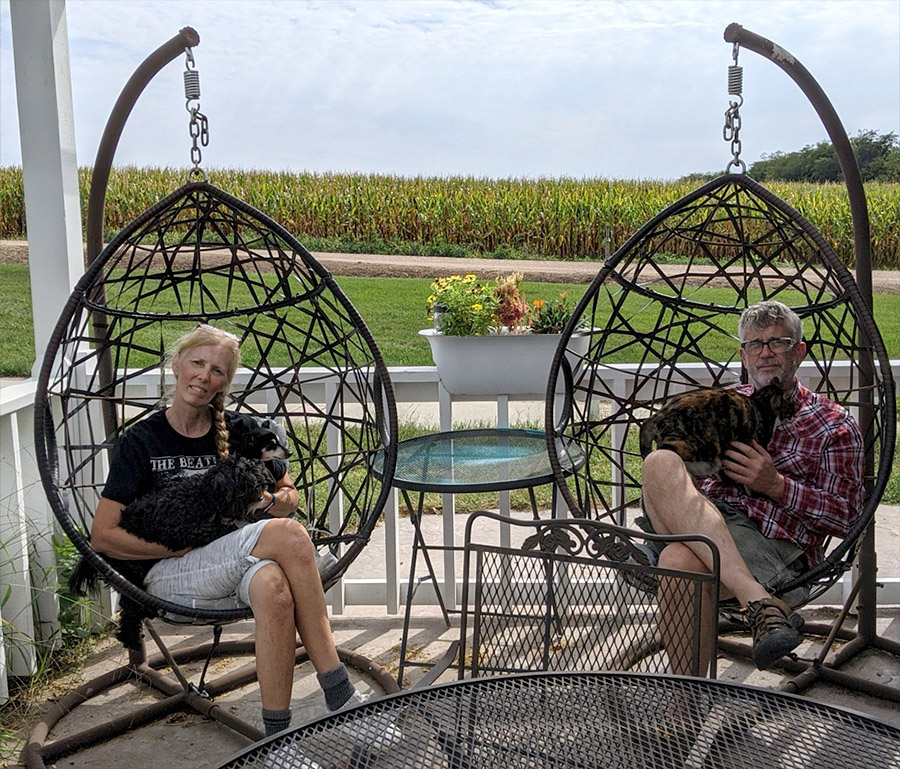 Brad and Vicki on the honey farm